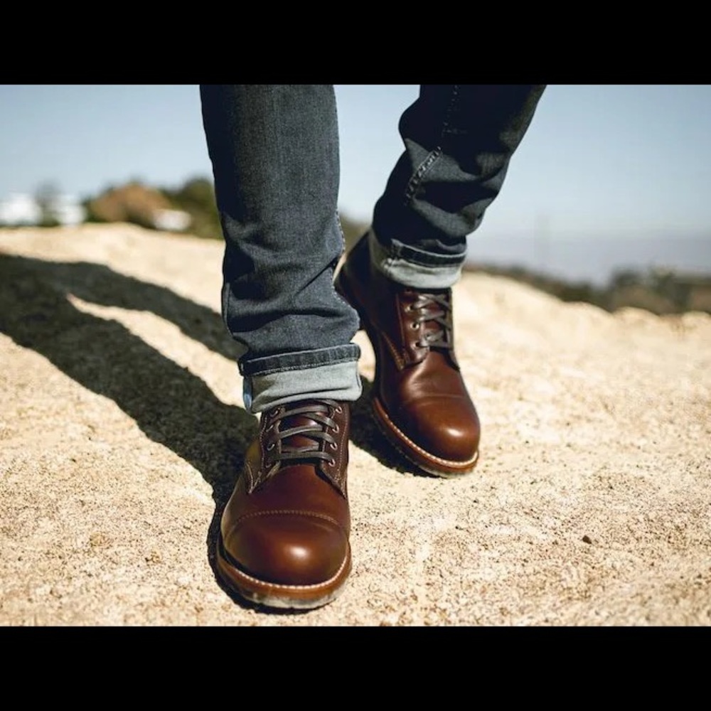 Wolverine 1000 mile cap toe boots.